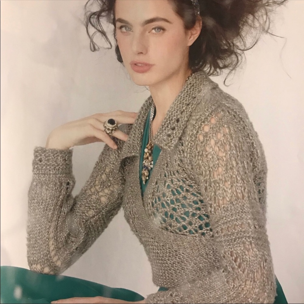 Anthro Hand Knit by Dollie Crop Sweater
